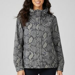 St. John Size Small Rain Sport Jacket Snake Print Zipper Closure Mock Collar